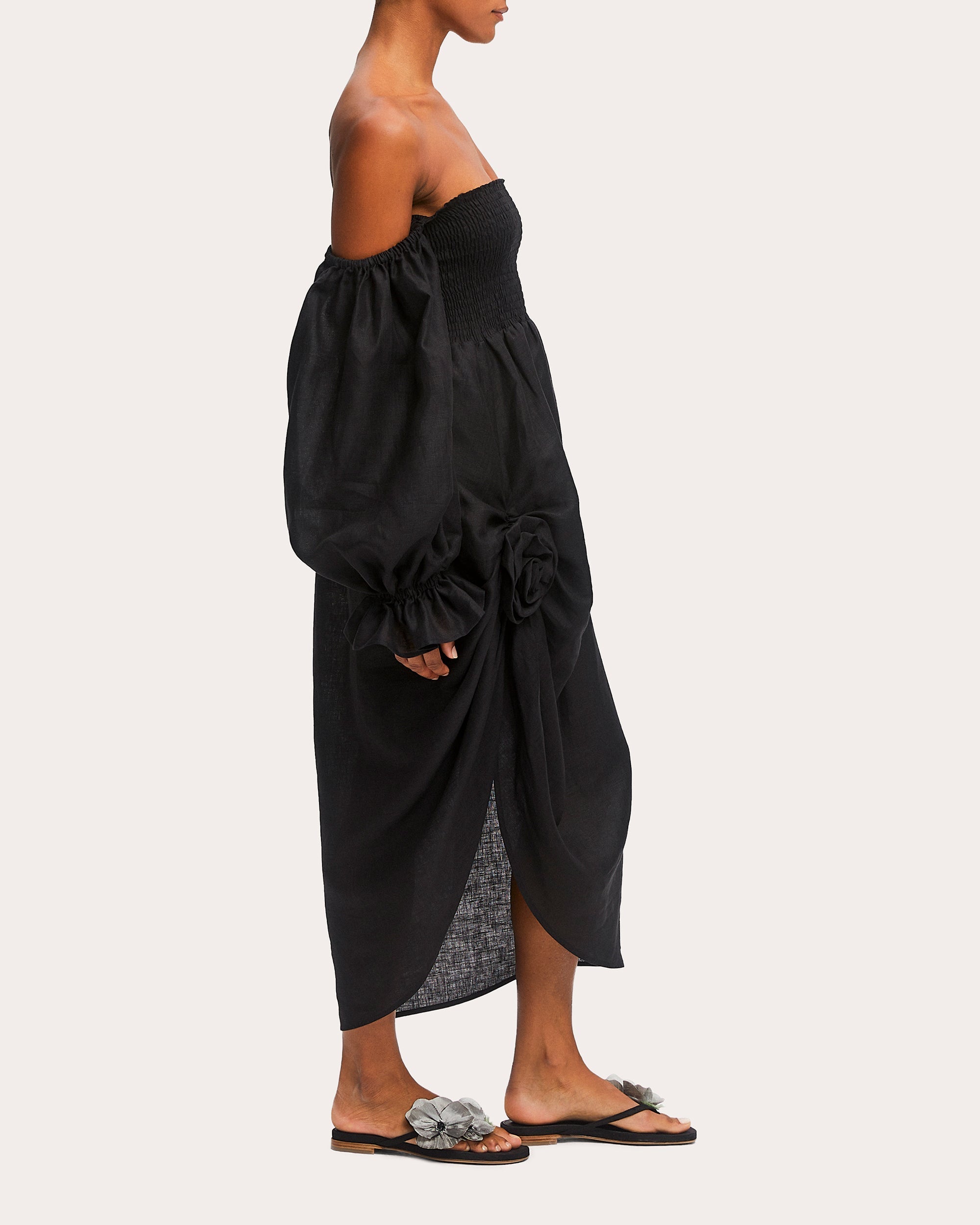 Atlanta Rose Linen Midi Dress