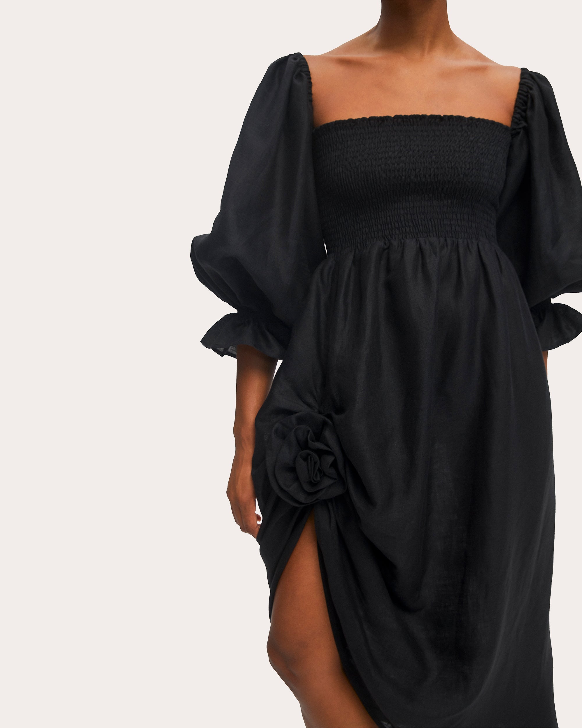 Atlanta Rose Linen Midi Dress
