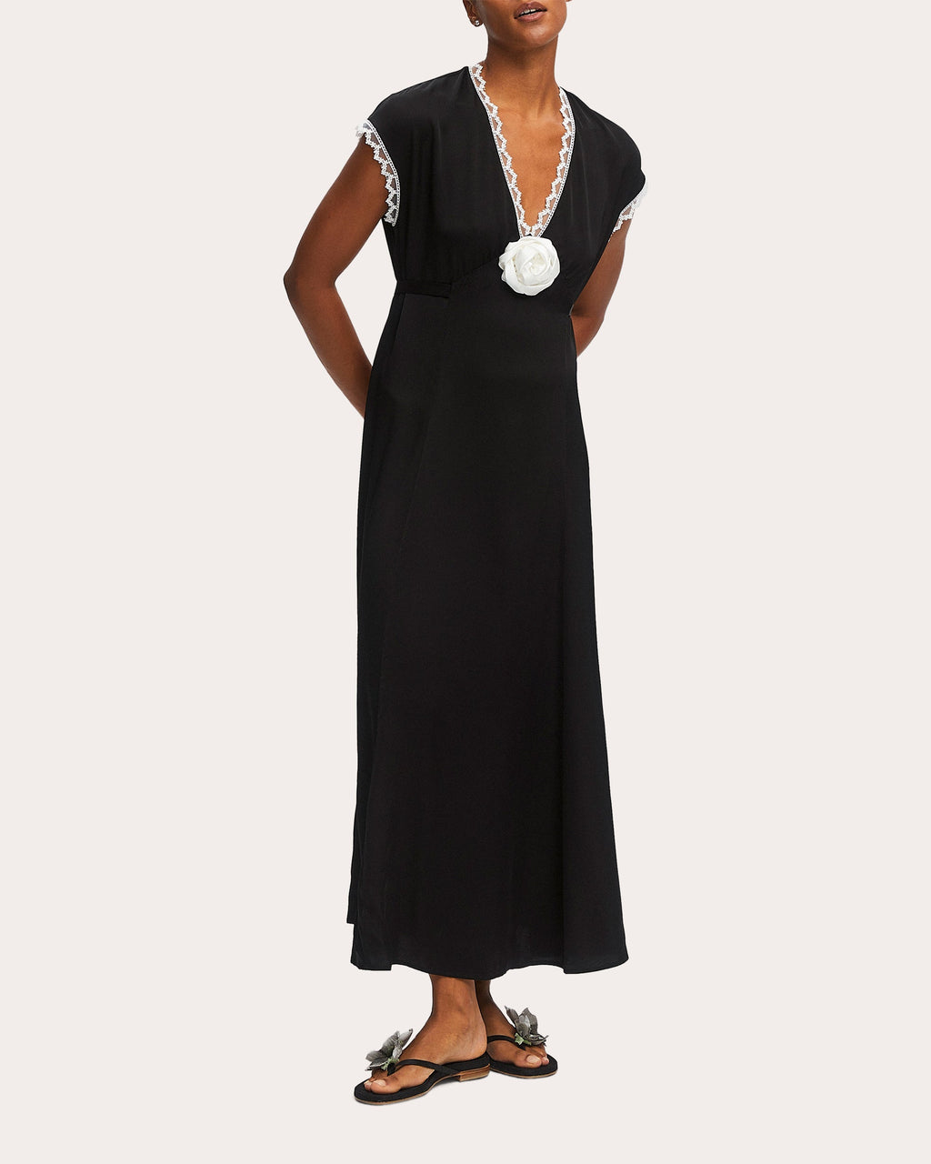 The Genus Rosa Satin Maxi Dress