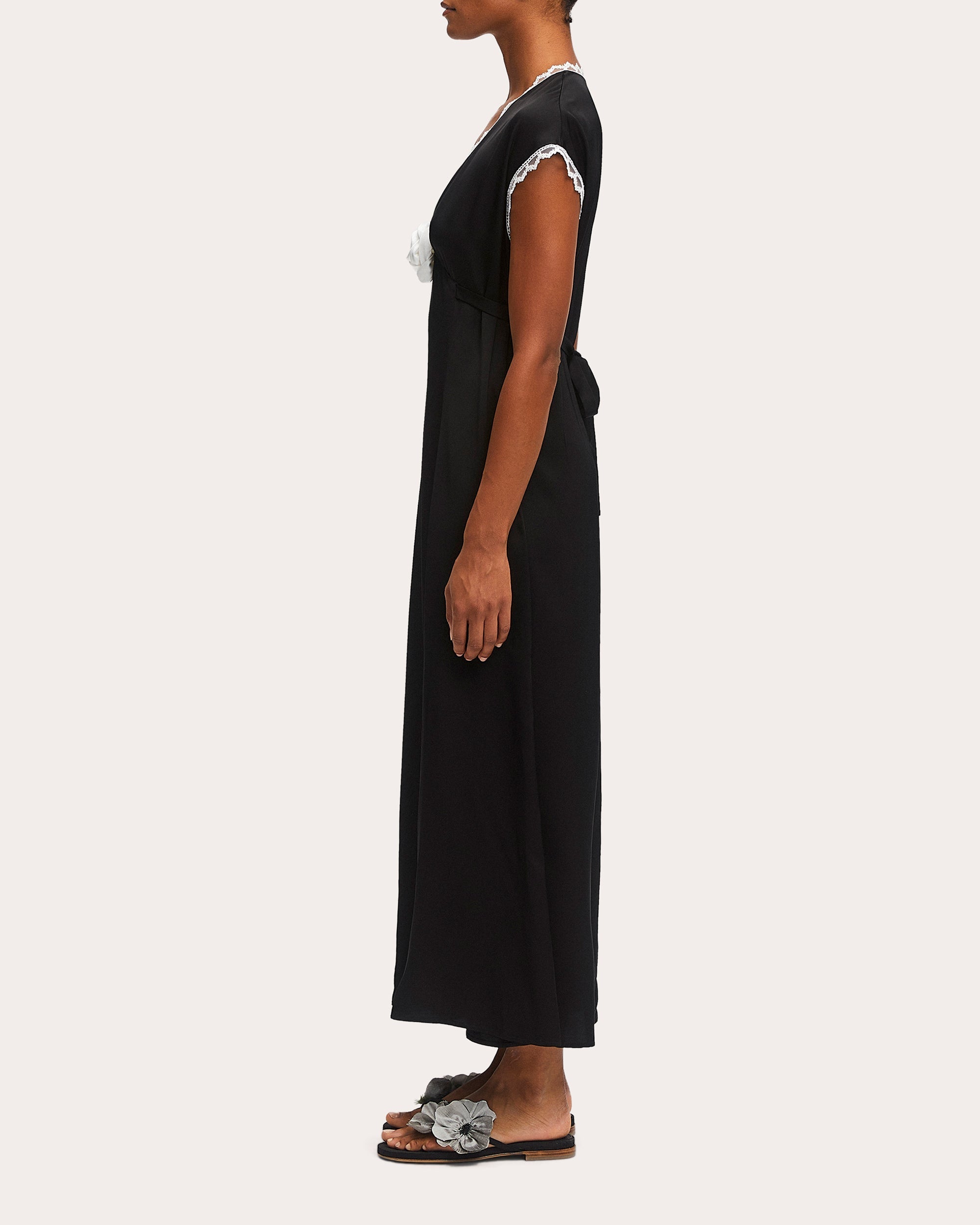 The Genus Rosa Satin Maxi Dress