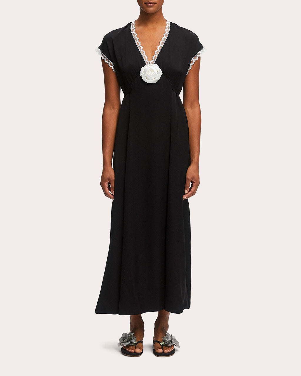 The Genus Rosa Satin Maxi Dress