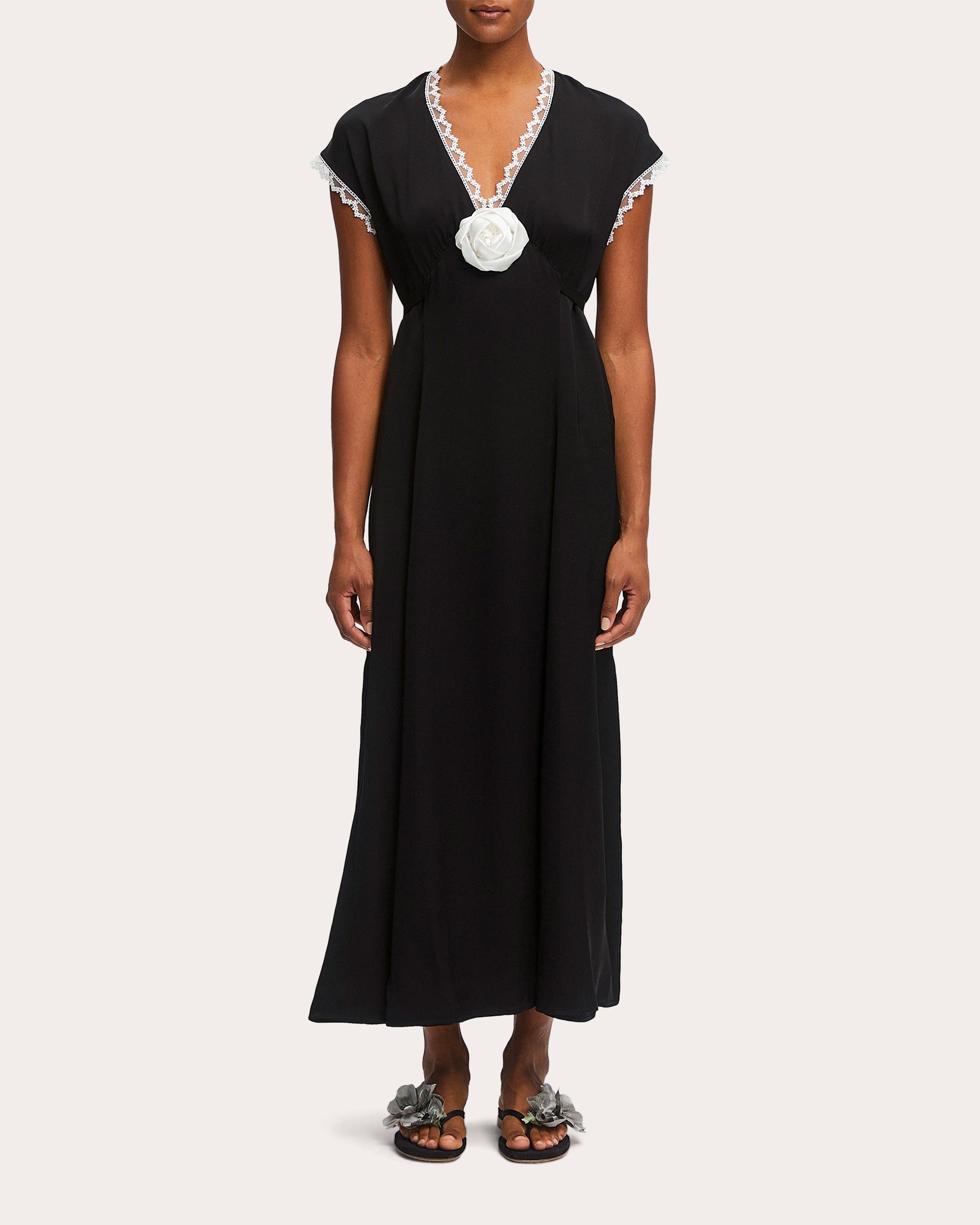 The Genus Rosa Satin Maxi Dress