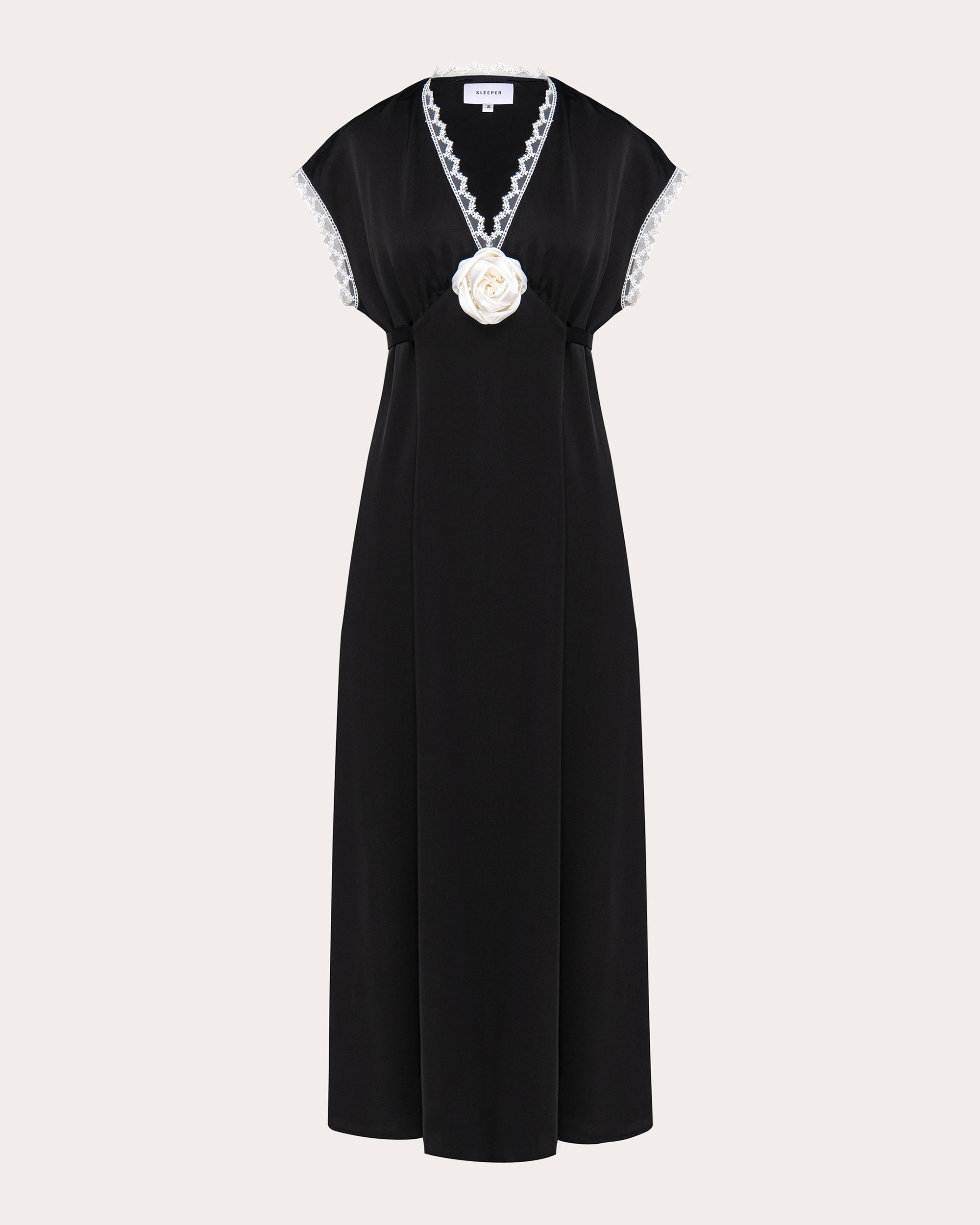 The Genus Rosa Satin Maxi Dress