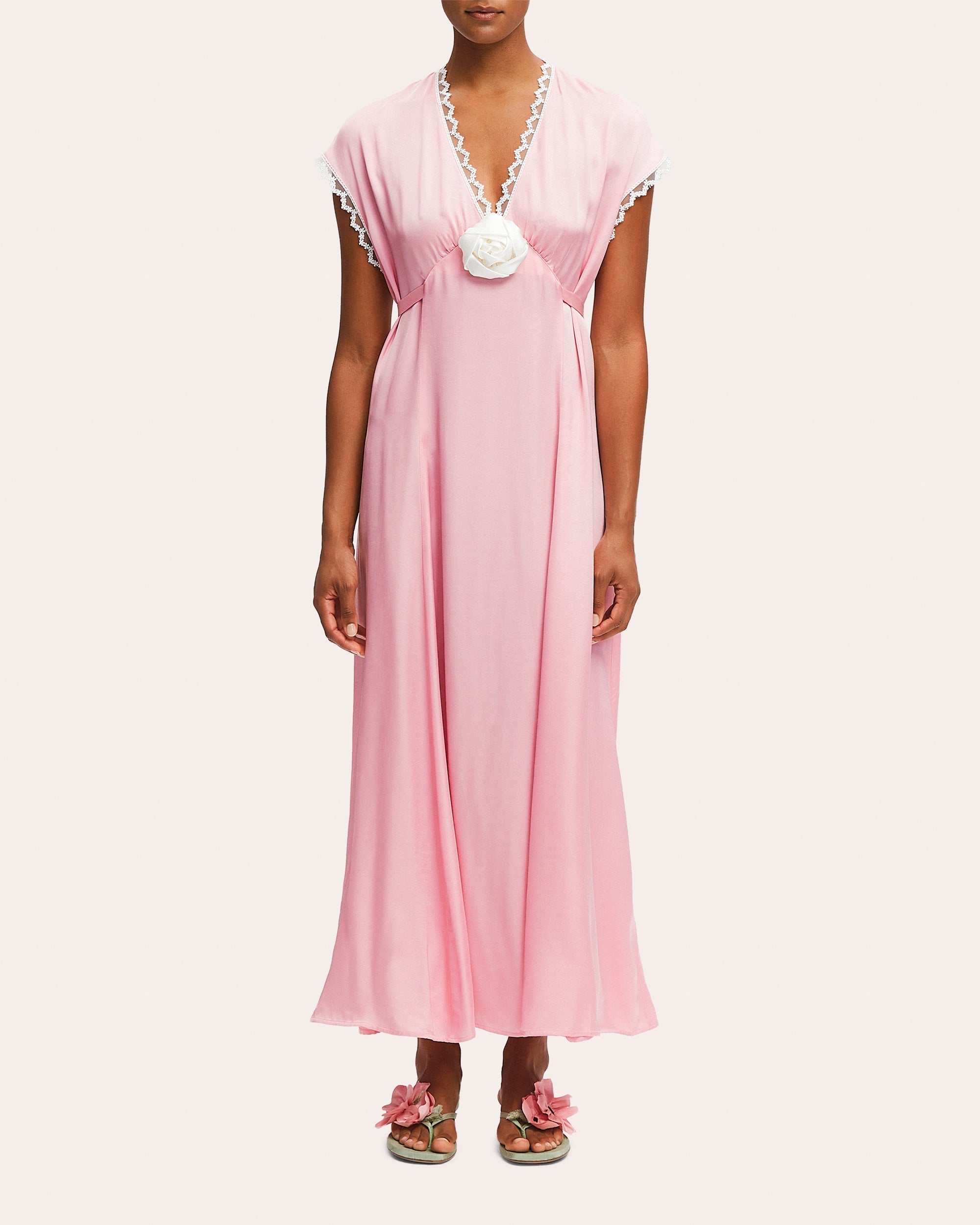 The Genus Rosa Satin Maxi Dress