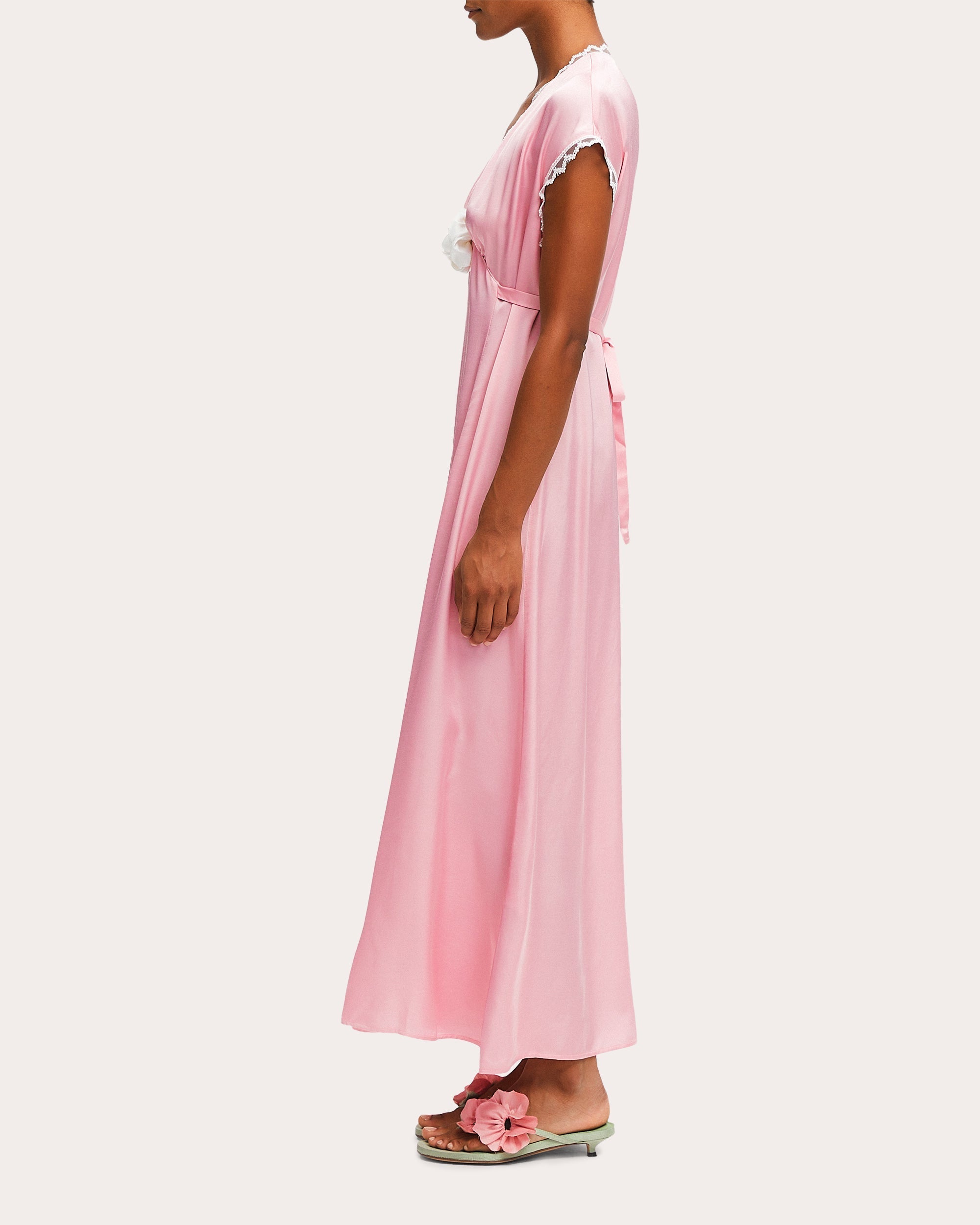 The Genus Rosa Satin Maxi Dress