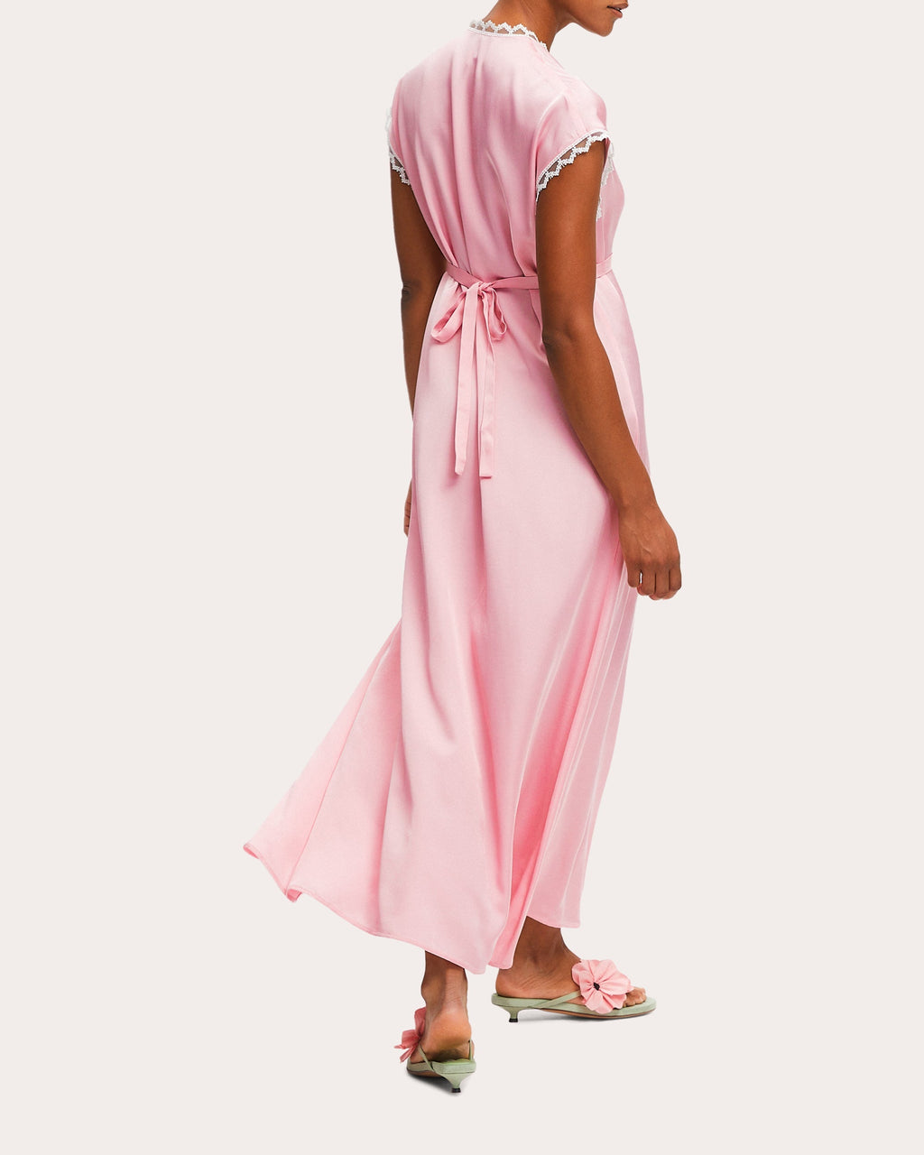 The Genus Rosa Satin Maxi Dress