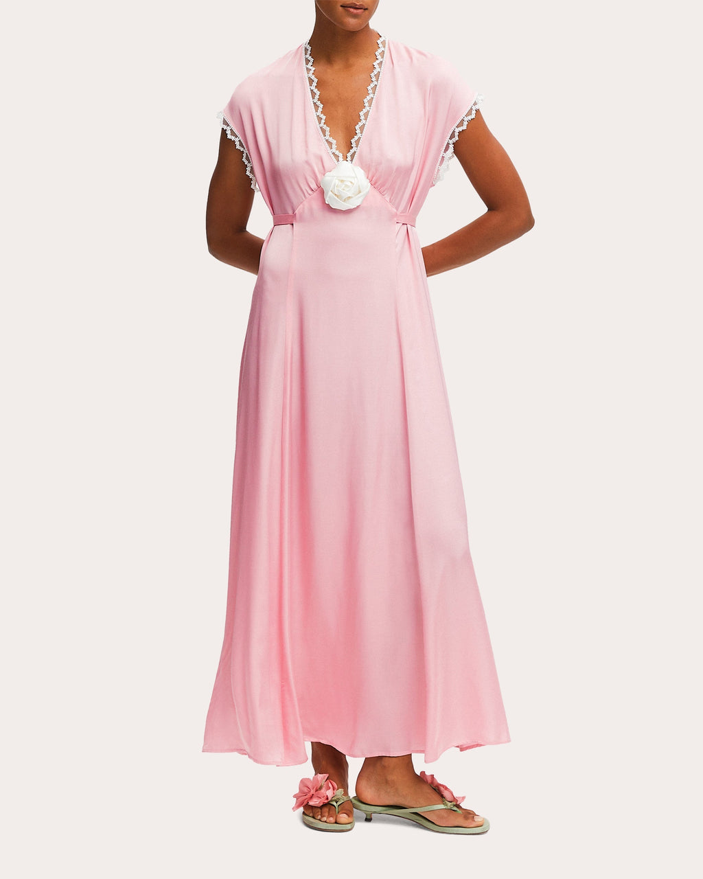 The Genus Rosa Satin Maxi Dress