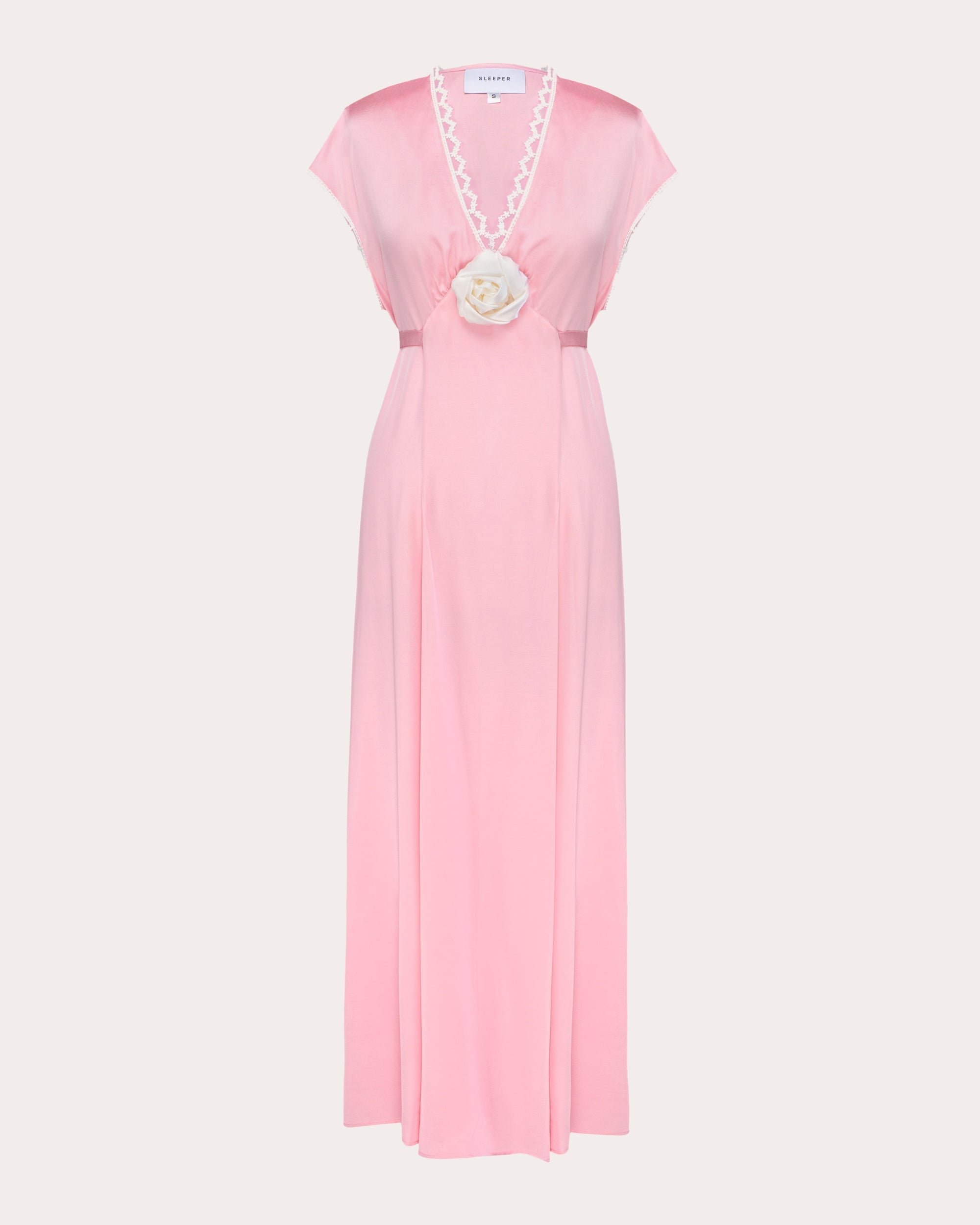 The Genus Rosa Satin Maxi Dress