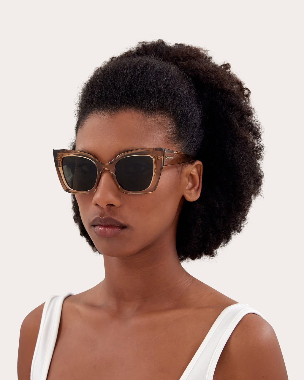 Transparent Squared Cat-Eye Sunglasses