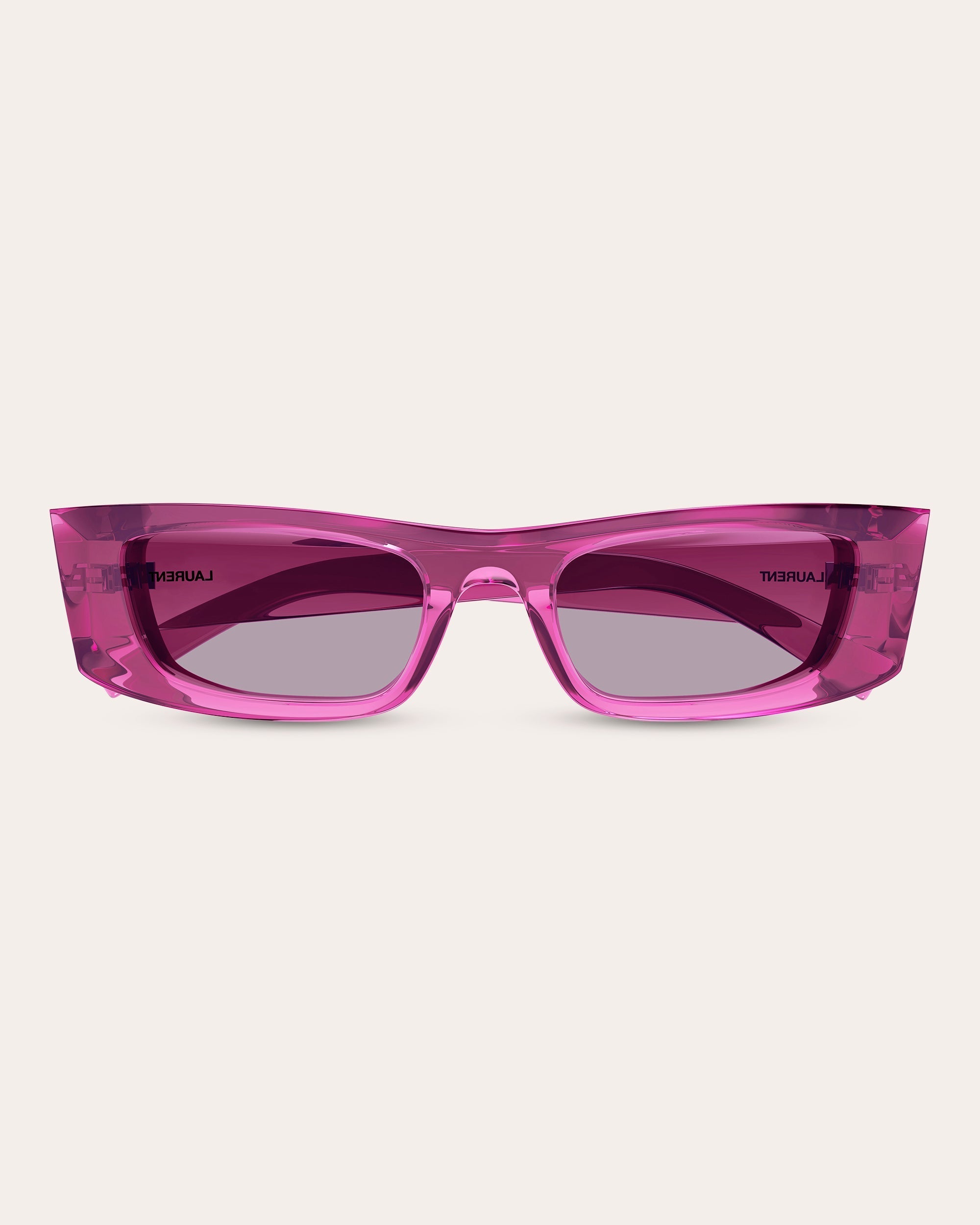 Rectangular-Frame Transparent Injected Sunglasses