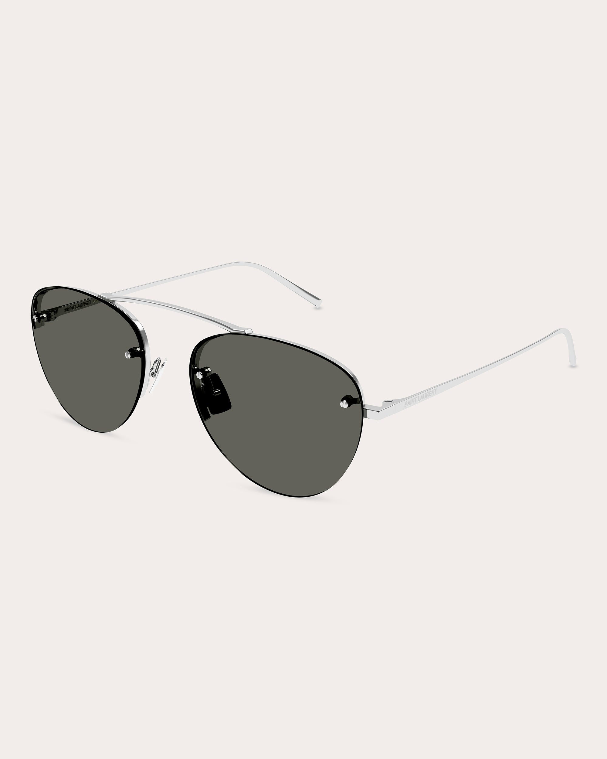 Shiny Silver Oval Sunglasses
