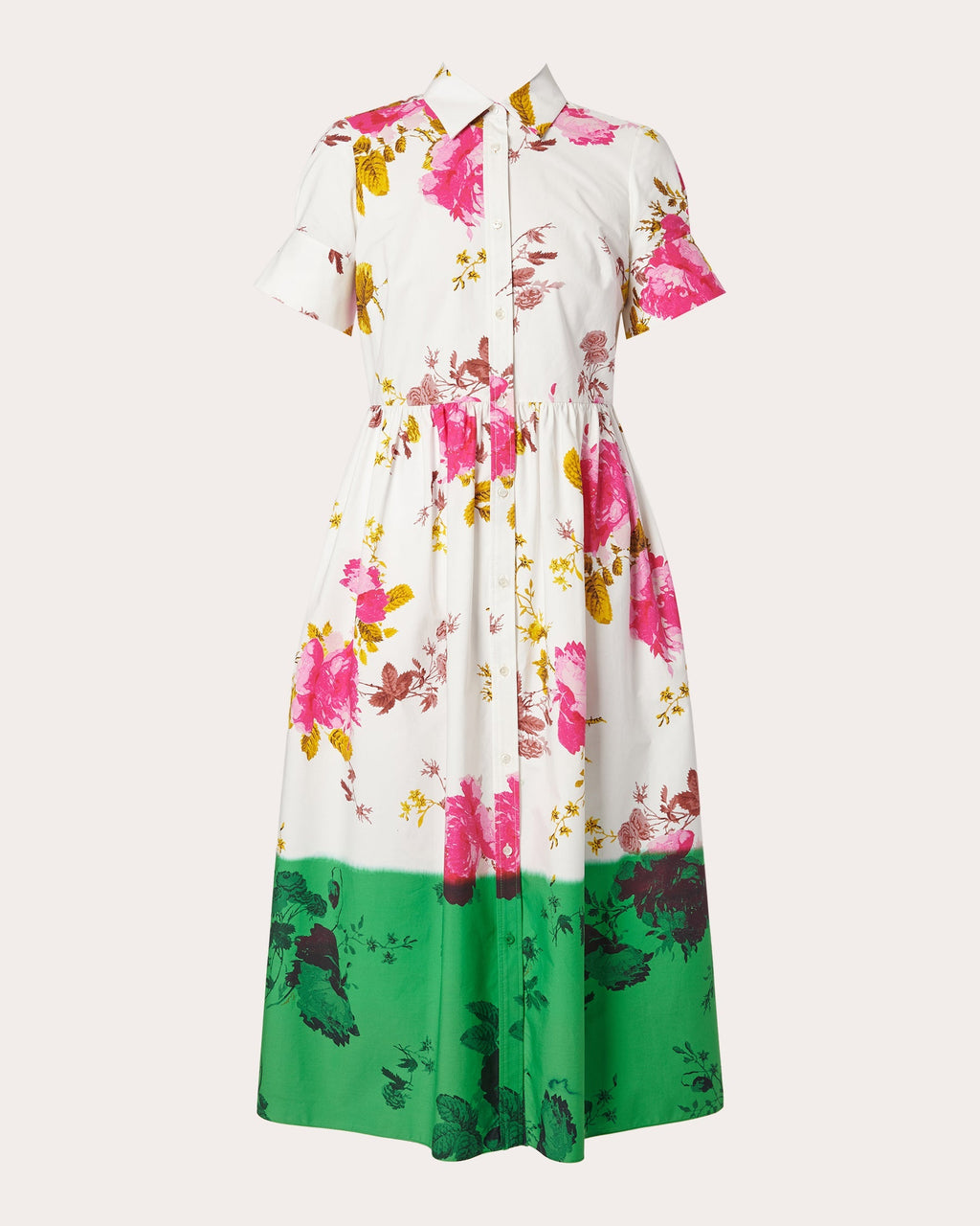 Floral-Print Cotton-Poplin Midi Dress