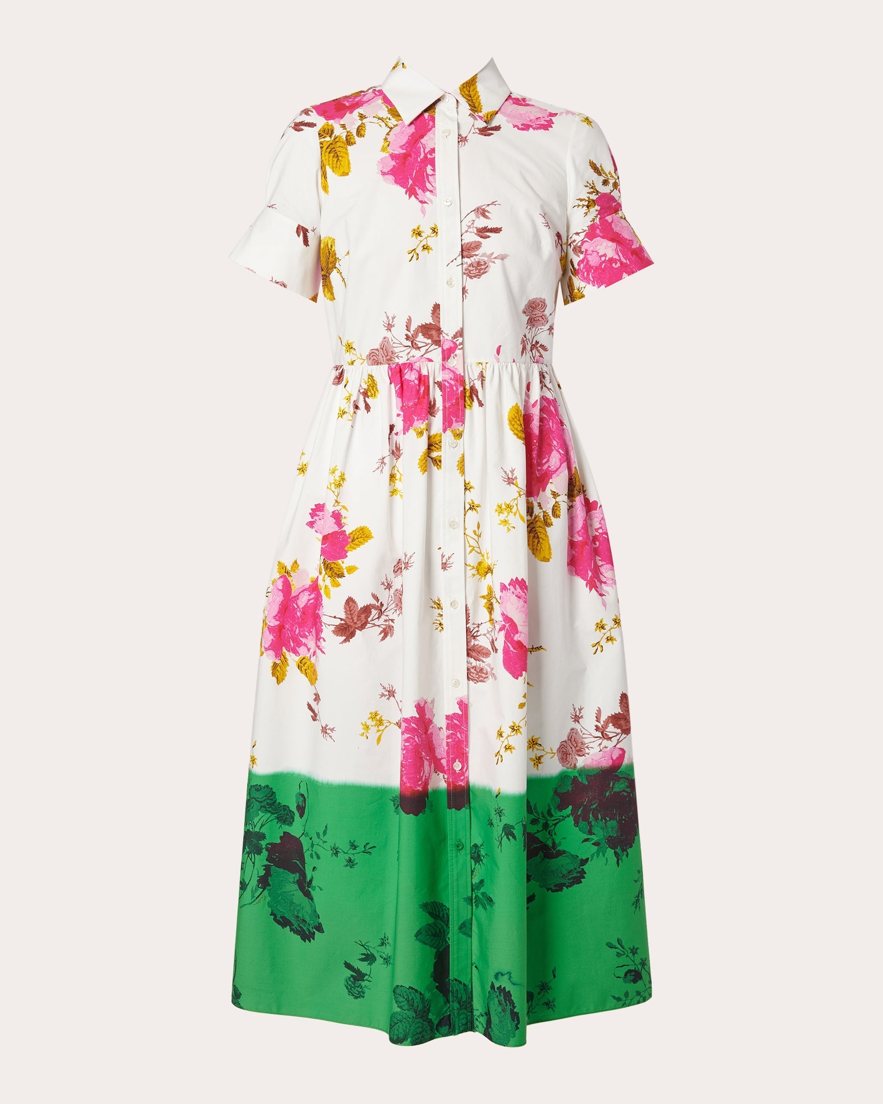 Floral-Print Cotton-Poplin Midi Dress