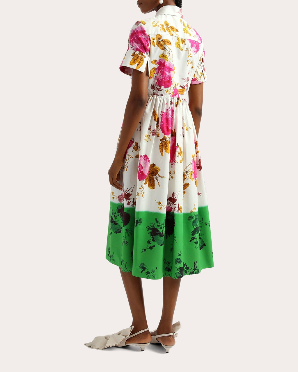 Floral-Print Cotton-Poplin Midi Dress