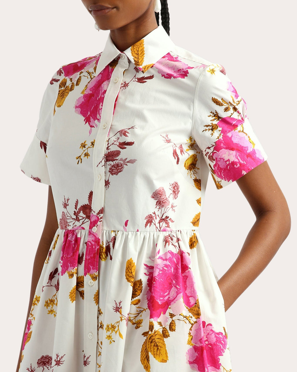Floral-Print Cotton-Poplin Midi Dress