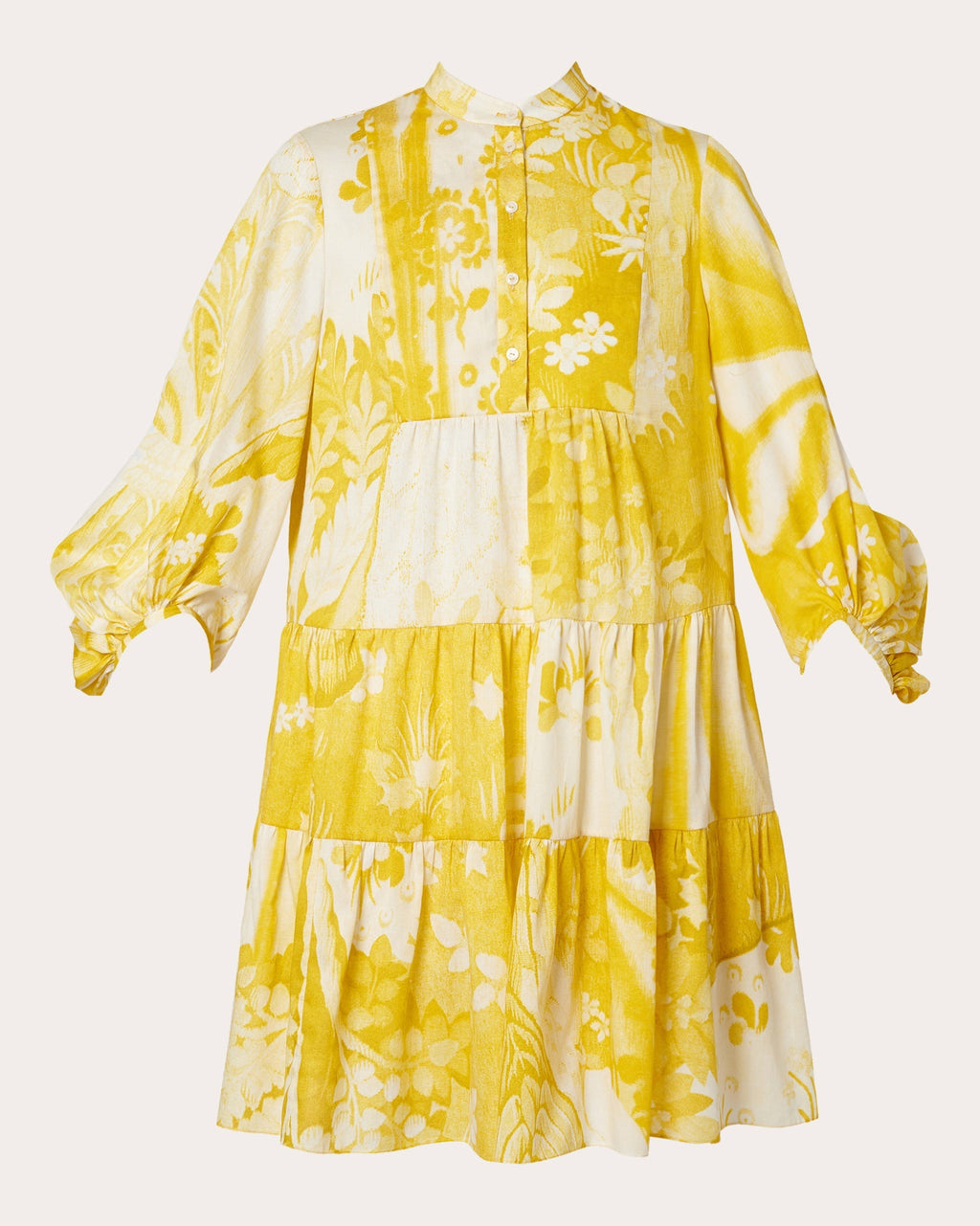 Tiered Floral-Print Cotton-Poplin Mini Dress