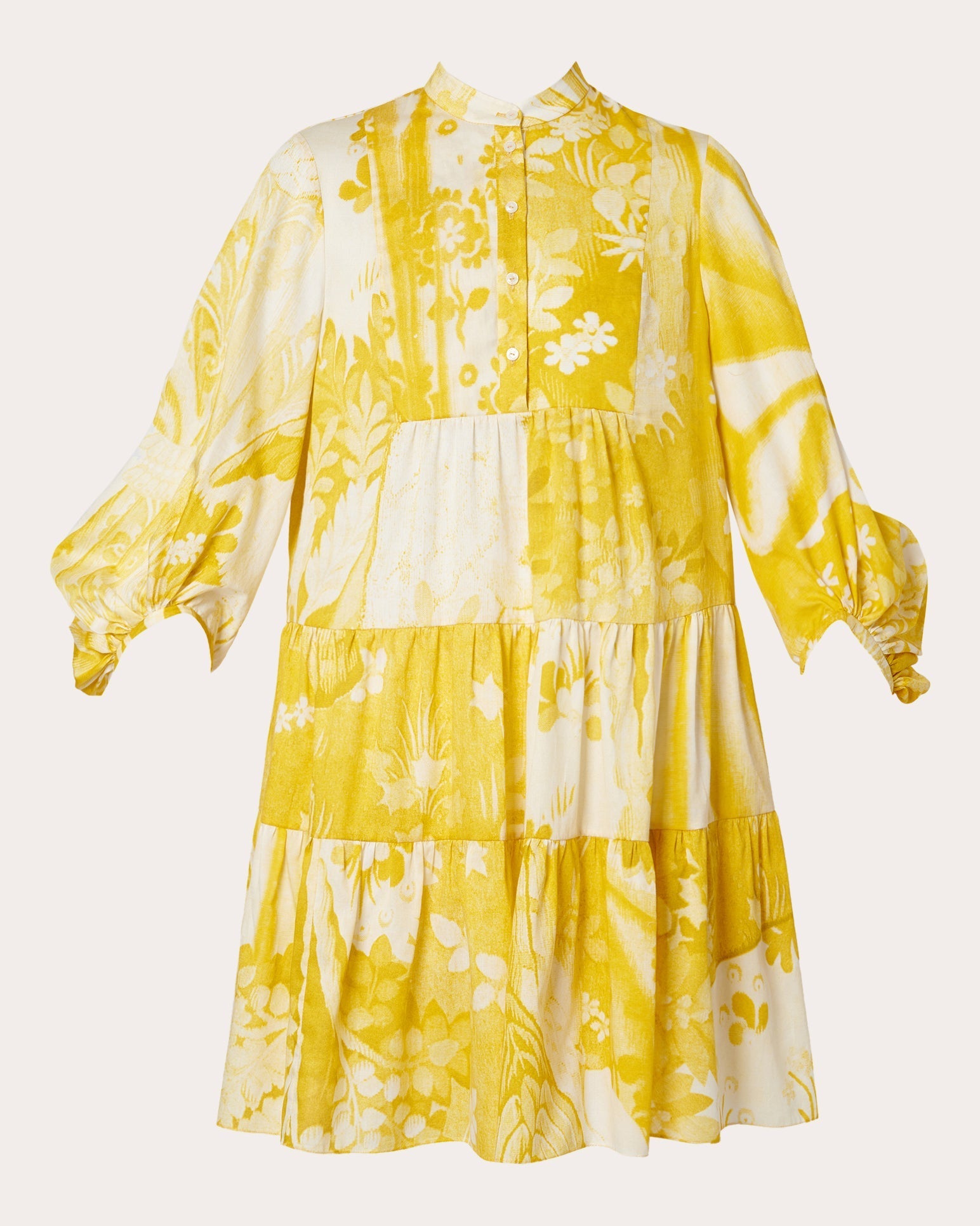Tiered Floral-Print Cotton-Poplin Mini Dress