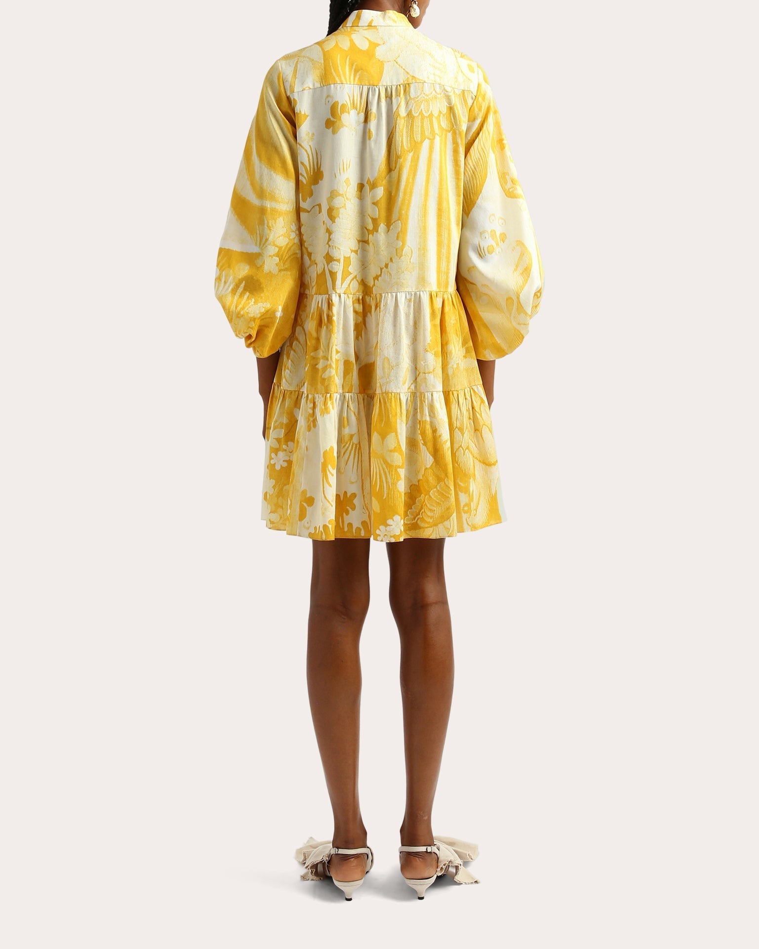 Tiered Floral-Print Cotton-Poplin Mini Dress