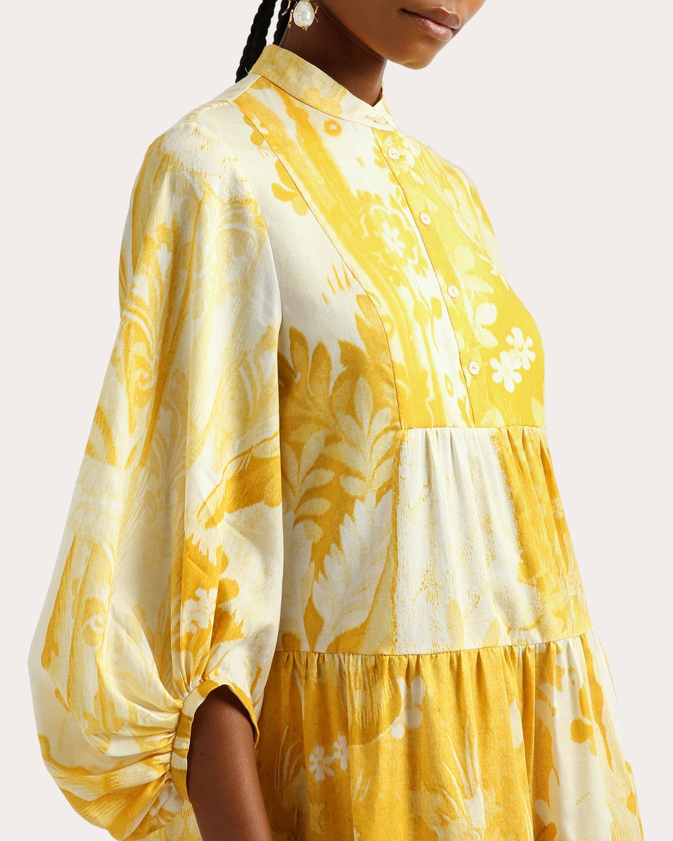 Tiered Floral-Print Cotton-Poplin Mini Dress