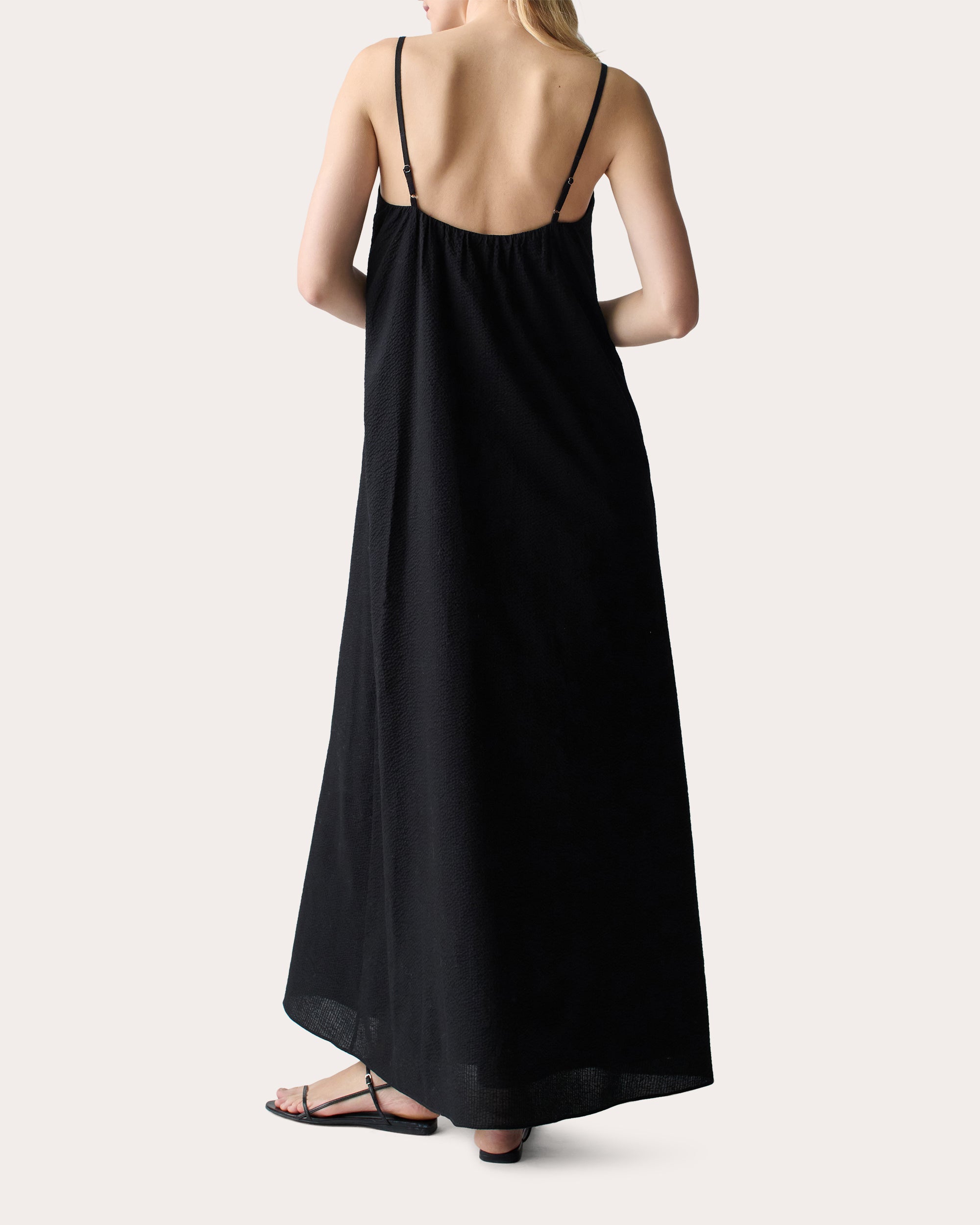 Grikos Embellished Cotton Seersucker Maxi Dress