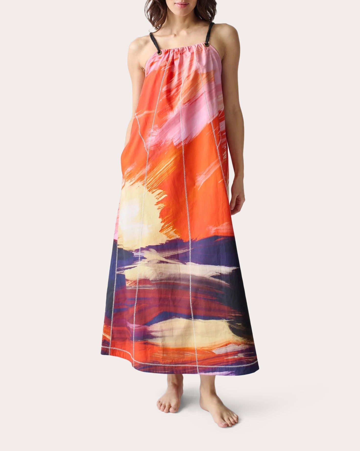 Ilias Sunset Printed Cotton Maxi Dress