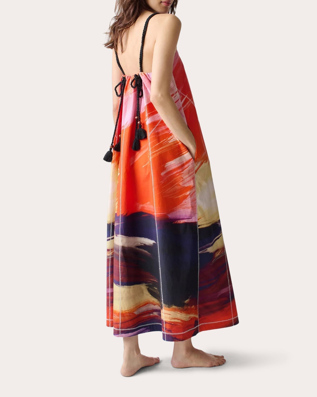 Ilias Sunset Printed Cotton Maxi Dress