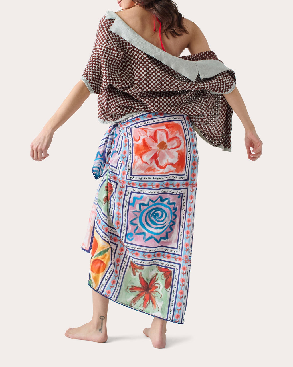 Marcia Embroidered Crochet-Trimmed Cotton-Blend Sarong