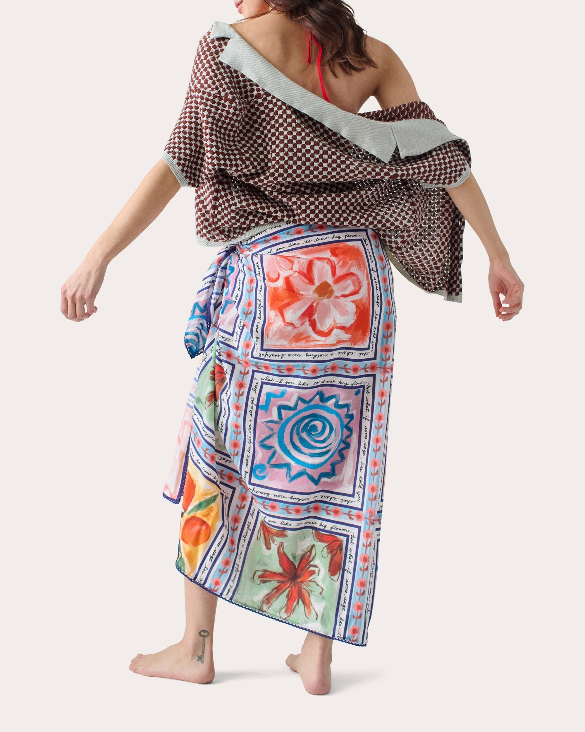 Marcia Embroidered Crochet-Trimmed Cotton-Blend Sarong