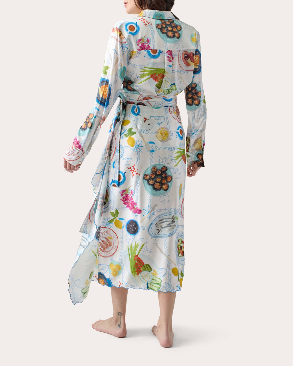 Lampi Asymmetric Printed Silk-Blend Wrap Skirt