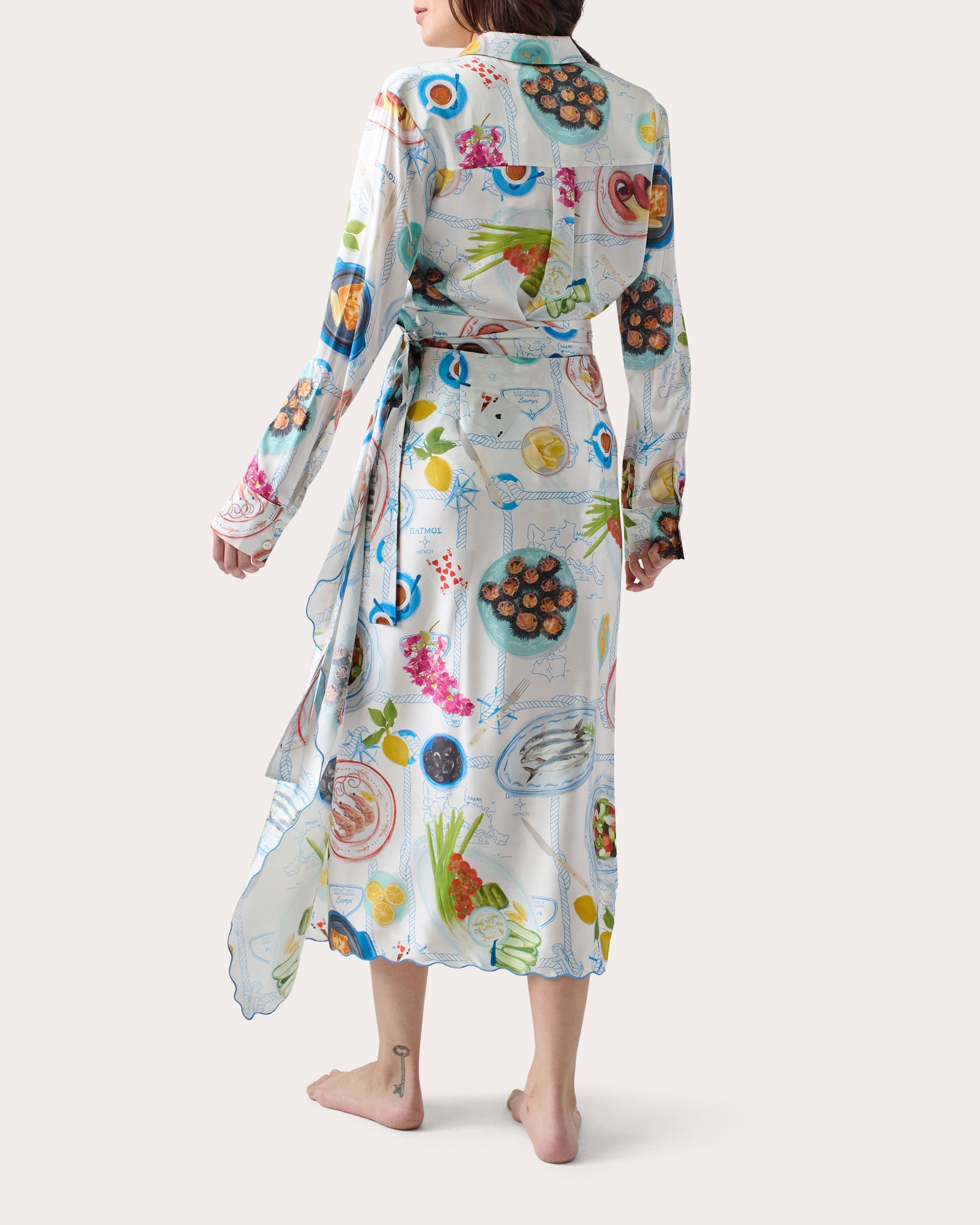 Lampi Asymmetric Printed Silk-Blend Wrap Skirt