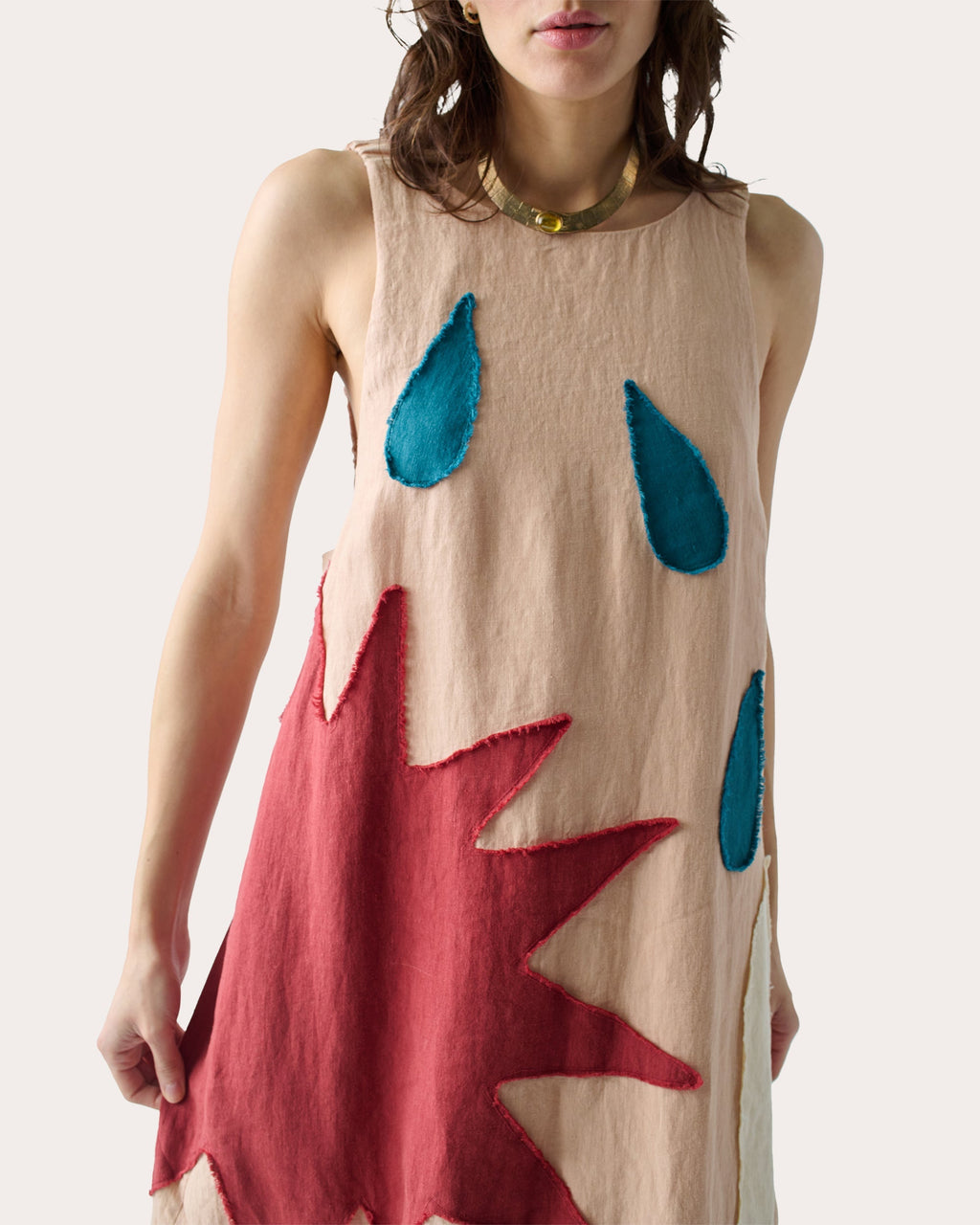 Patmos Appliquéd Linen-Blend Maxi Dress