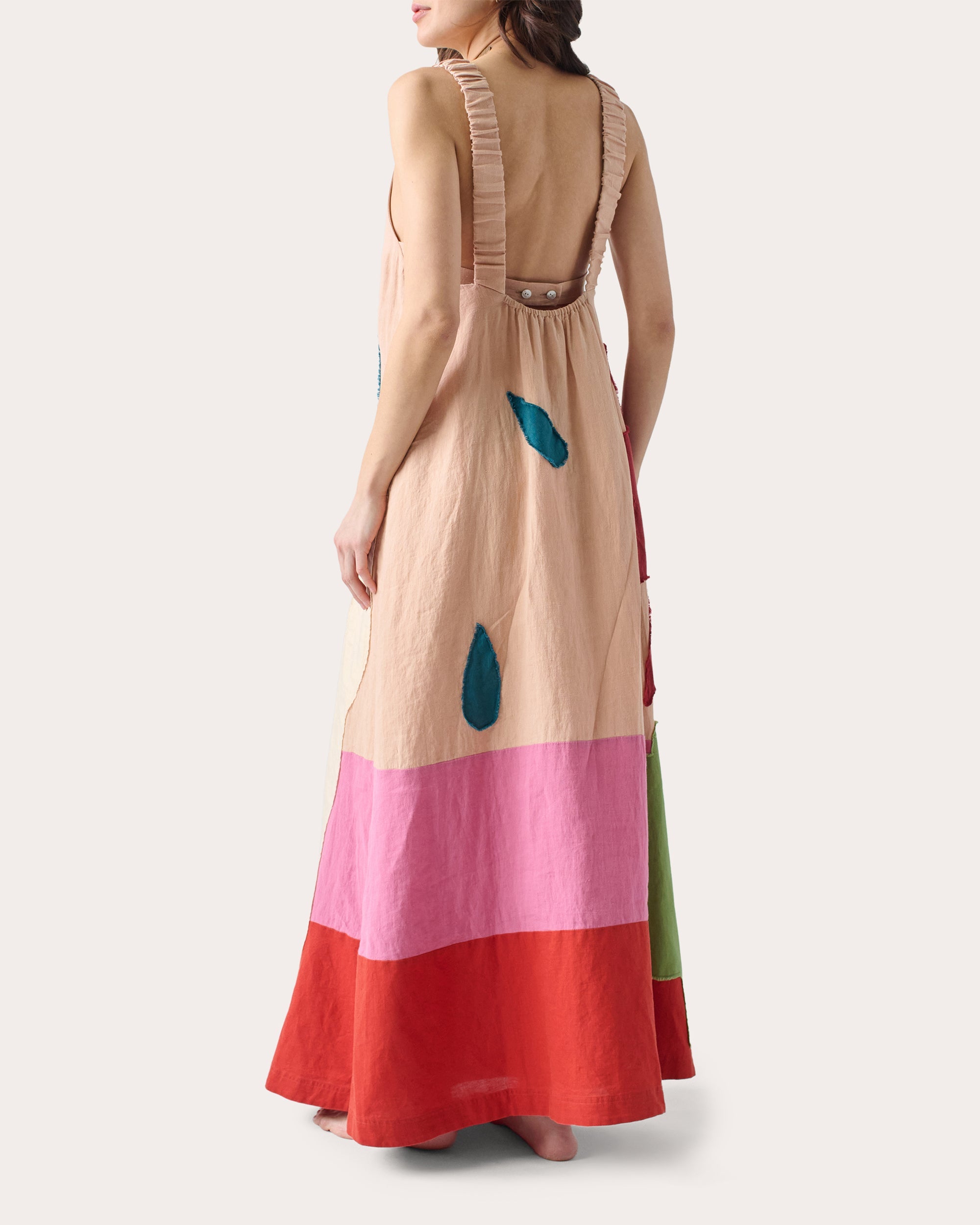 Patmos Appliquéd Linen-Blend Maxi Dress