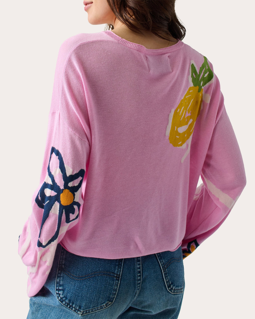 Reina Intarsia Silk-Blend Sweater