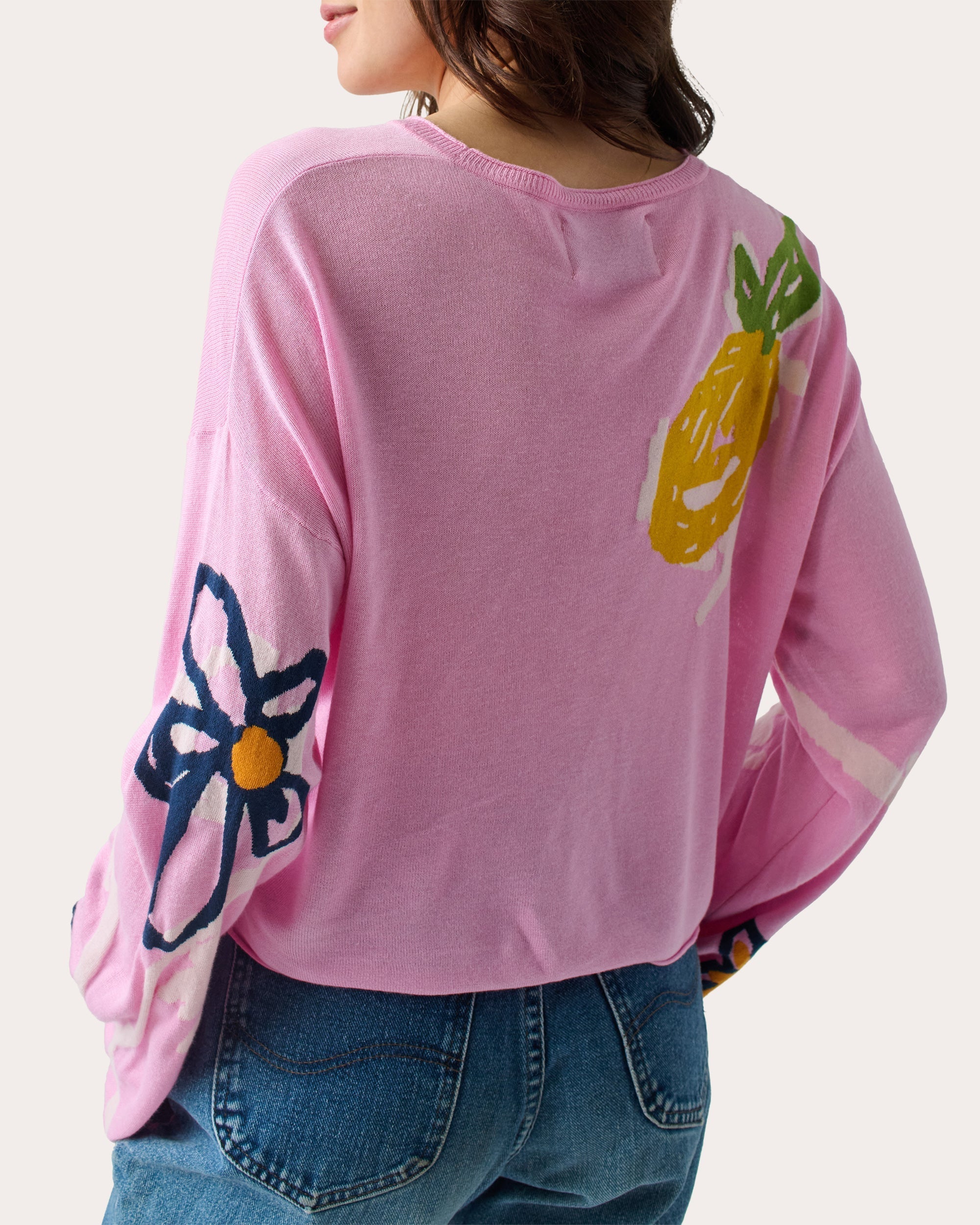 Reina Intarsia Silk-Blend Sweater