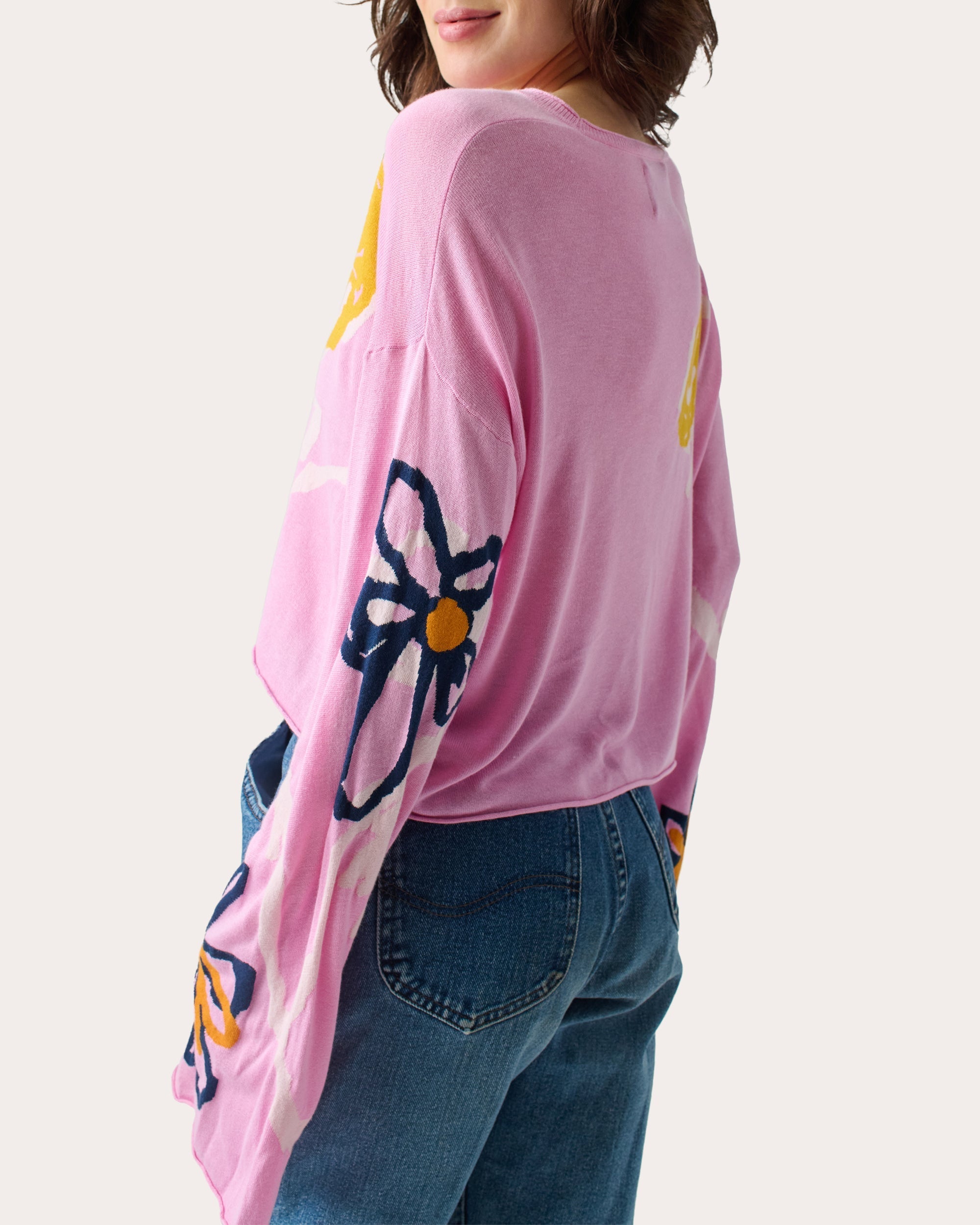 Reina Intarsia Silk-Blend Sweater