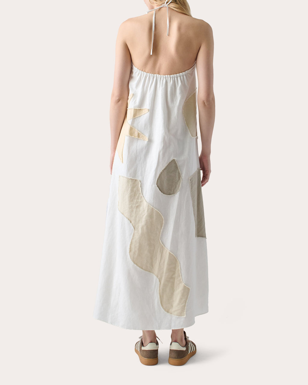 Patmos Knotted Appliquéd Linen-Blend Maxi Dress