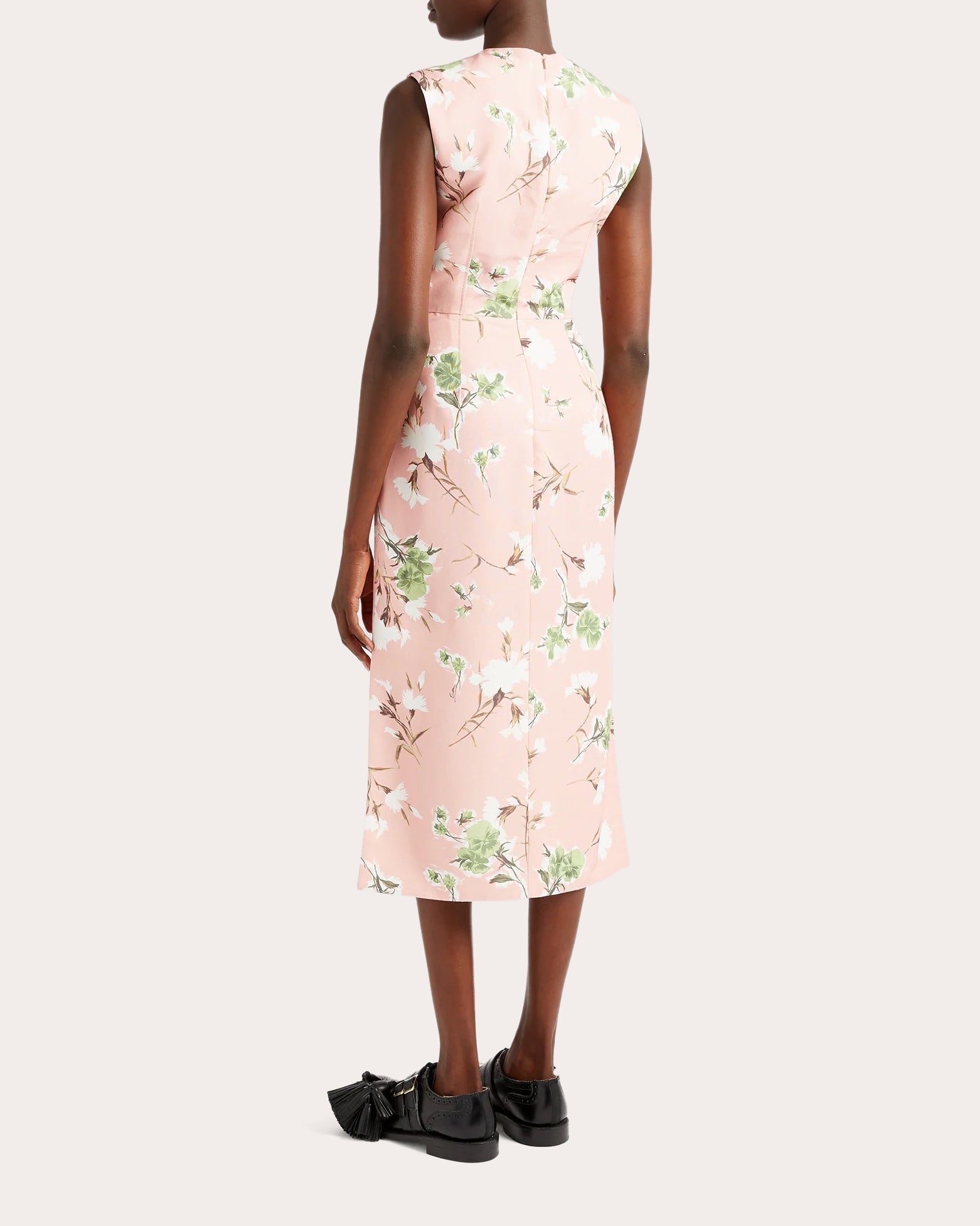 Floral-Print Faille Midi Dress