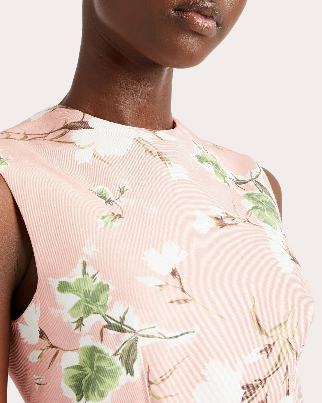 Floral-Print Faille Midi Dress