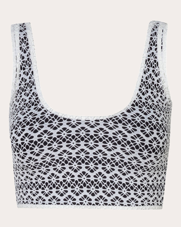 Sandro Floral Mesh Bikini Top