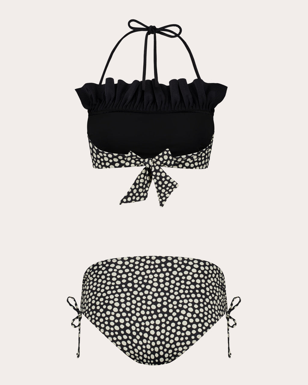 Sasha Printed Ruffle-Trimmed Bandeau Bikini Top