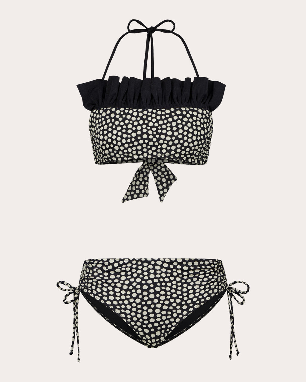 Sasha Printed Ruffle-Trimmed Bandeau Bikini Top