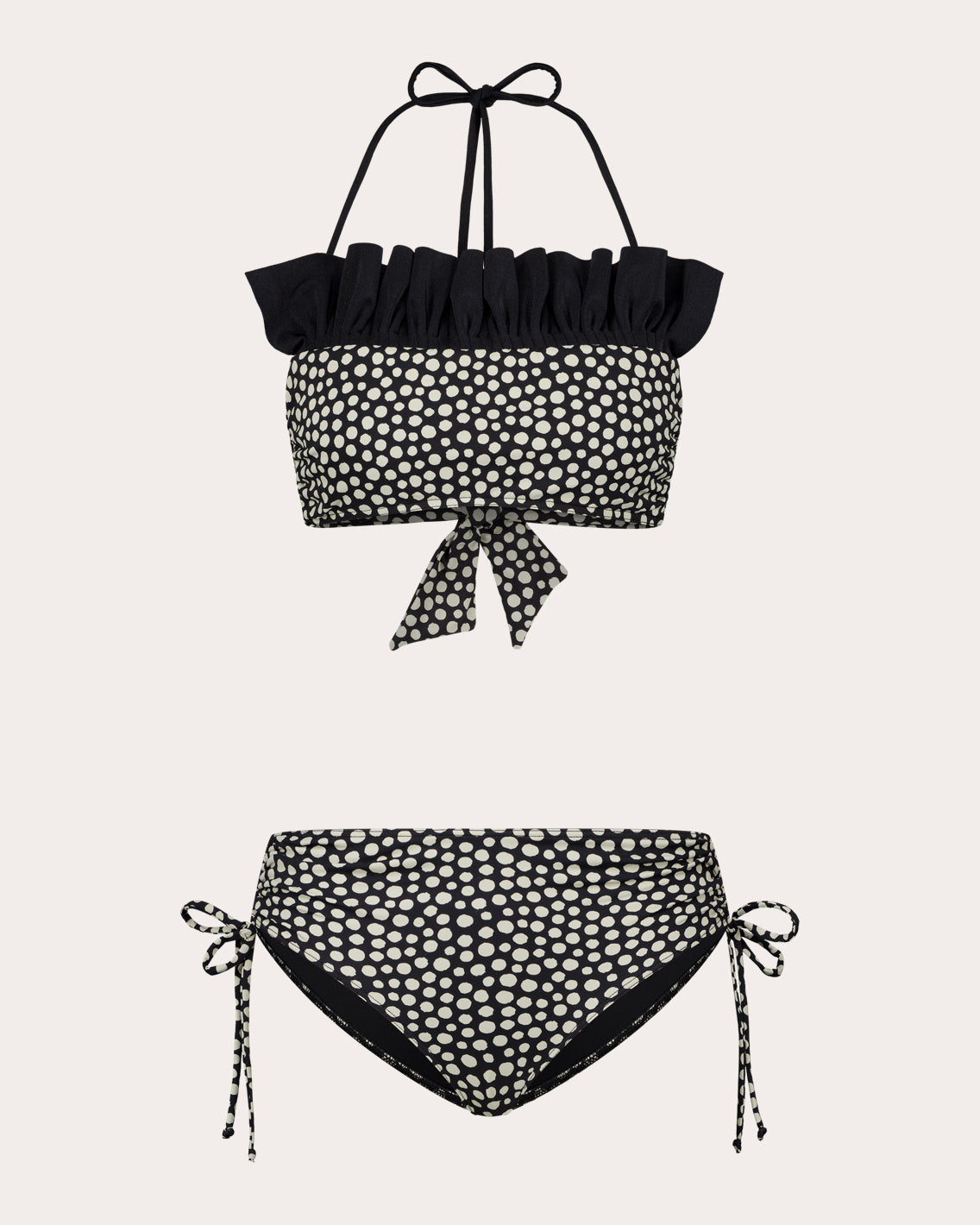 Sasha Printed Ruffle-Trimmed Bandeau Bikini Top