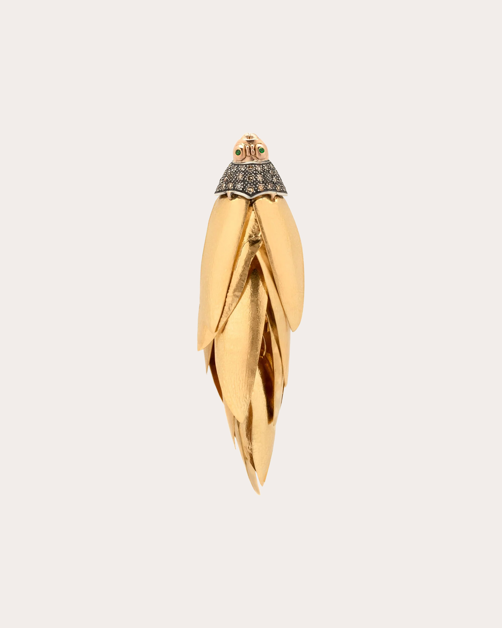 Scarab Bunch 18K Gold Sterling Silver Diamond Single Earring