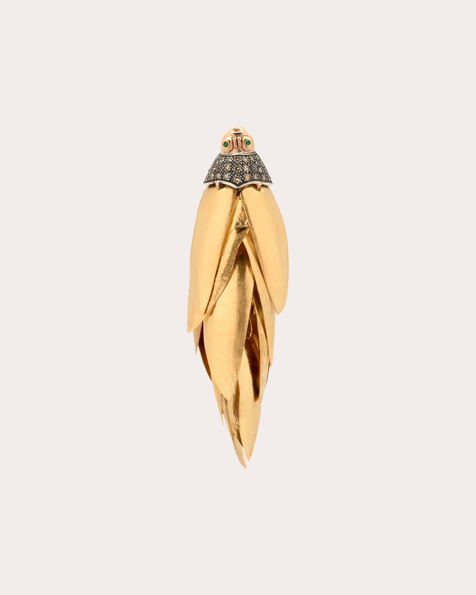 Scarab Bunch 18K Gold Sterling Silver Diamond Single Earring