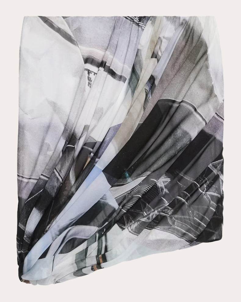 Printed Silk Bubble Skirt