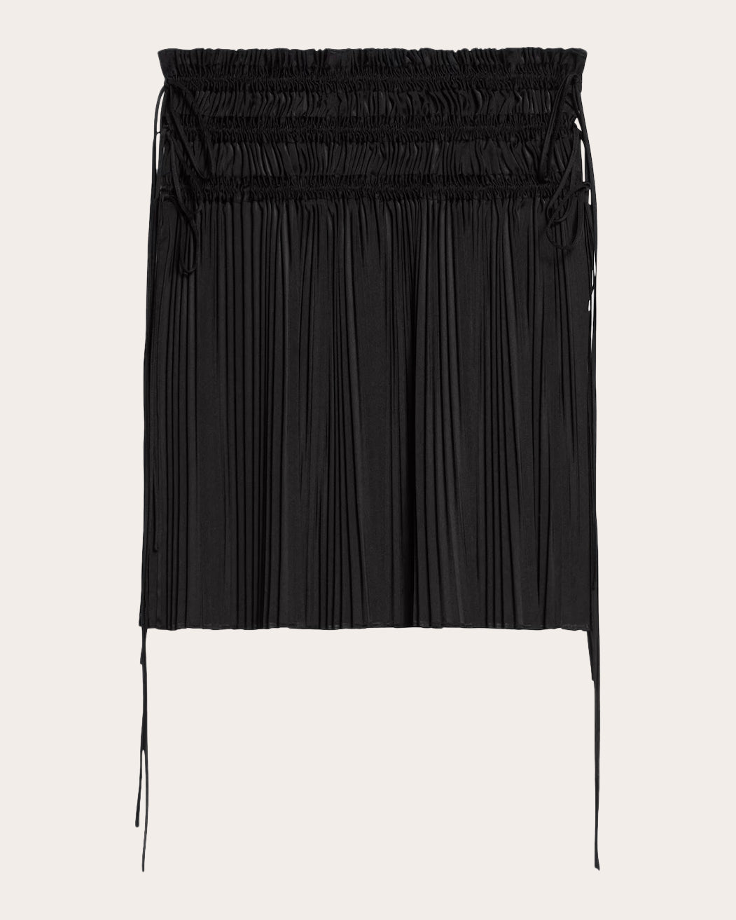 Pleated Satin Skirt