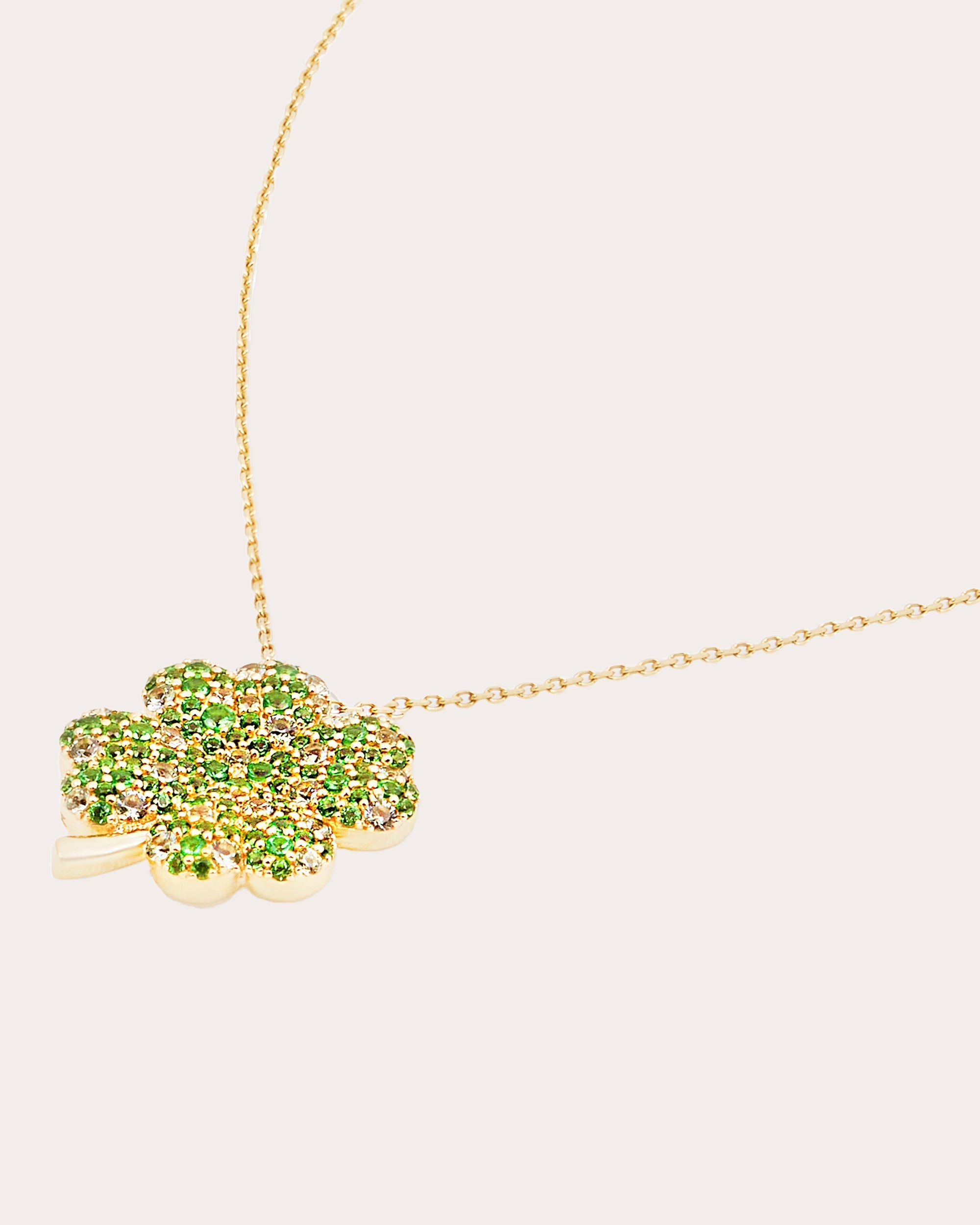 Juju 14K Gold Multi-Stone Four Leaf Clover Pendant Necklace