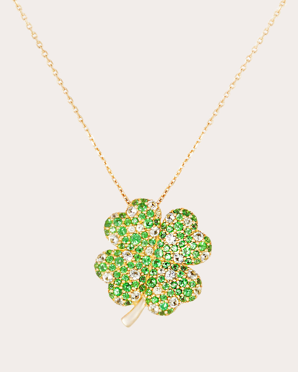 Juju 14K Gold Multi-Stone Four Leaf Clover Pendant Necklace
