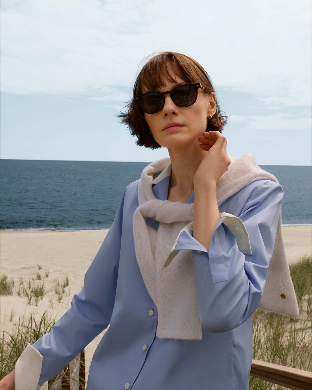 Sienna Embroidered Cotton-Silk Blend Shirt