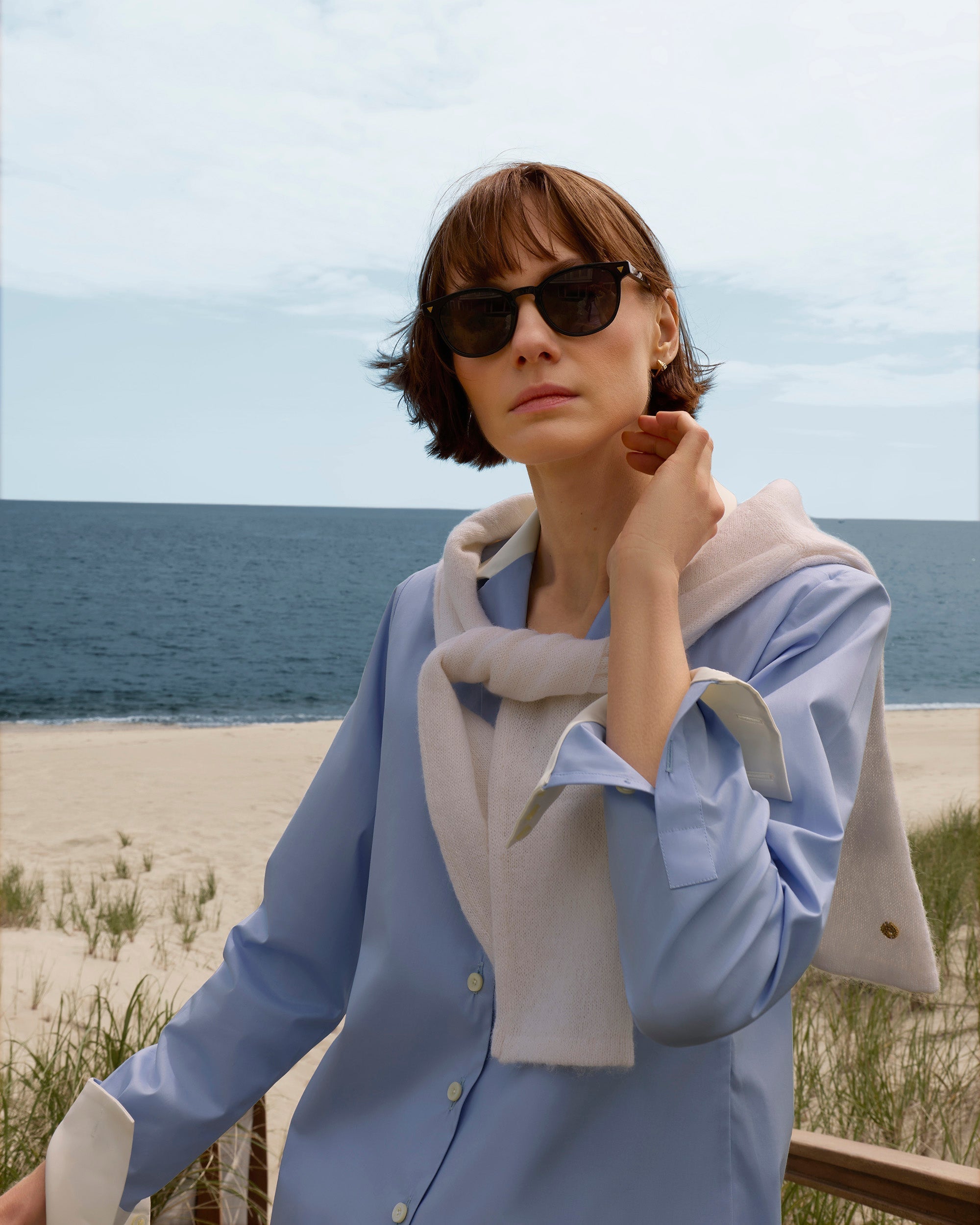 Sienna Embroidered Cotton-Silk Blend Shirt